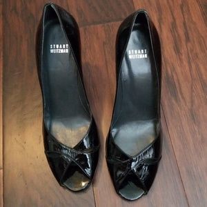 Stuart Weitzman Black Patent Leather Hills